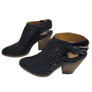 Dolce Vita Harolyn Ankle Boots Black Leather Cage Ankle Booties Women's Size 6